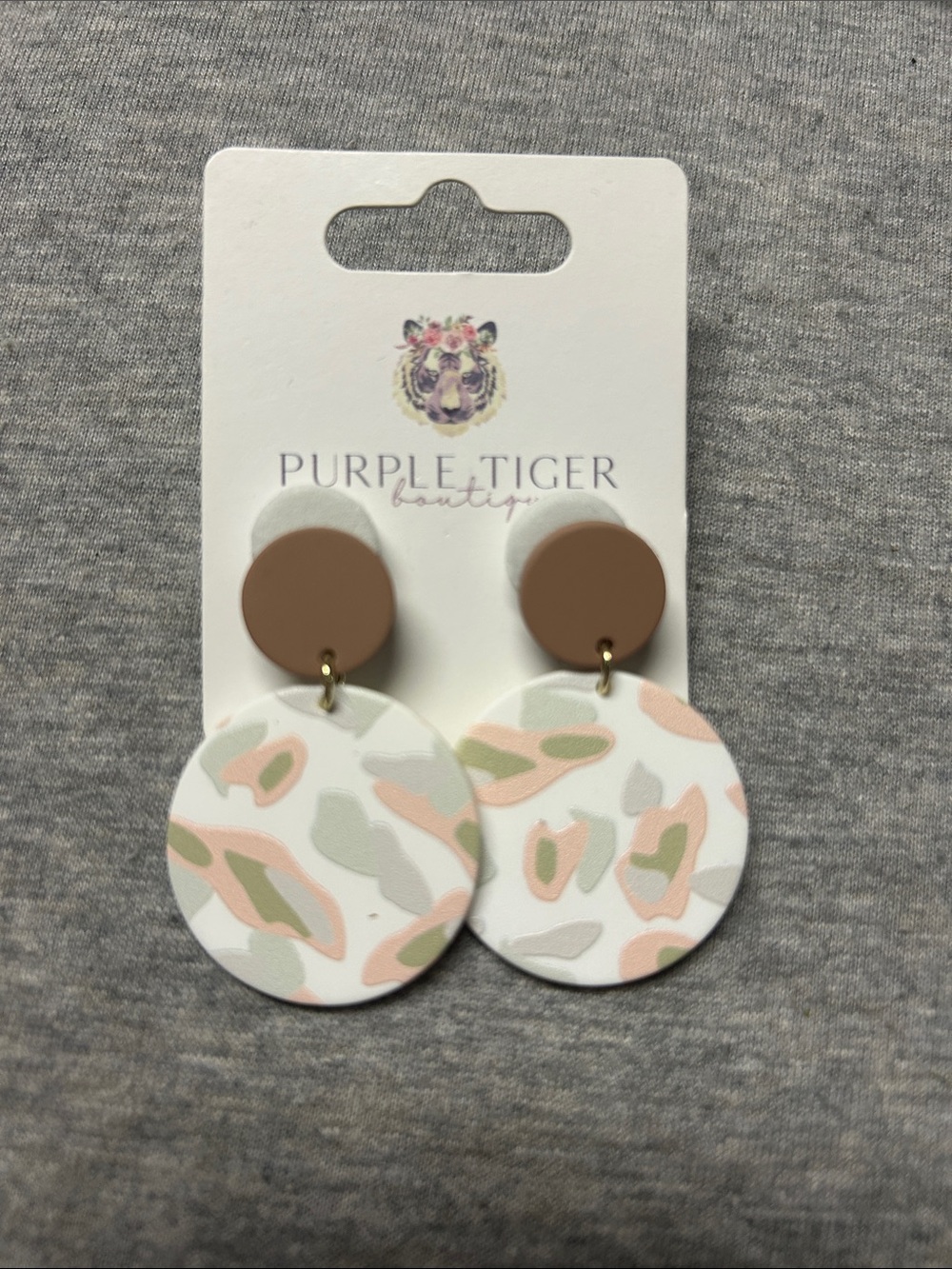 Kids Beige & Pastel Pattern Drop Earrings
